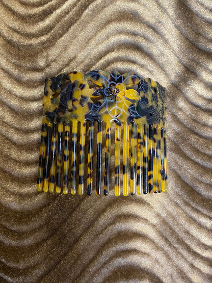 Polynesian Hair Combs , Acrylic tortoise shell hair combs, Featuring Engraved Letters: Samoan, Tongan,  and more designs  | Gtex Fabrics