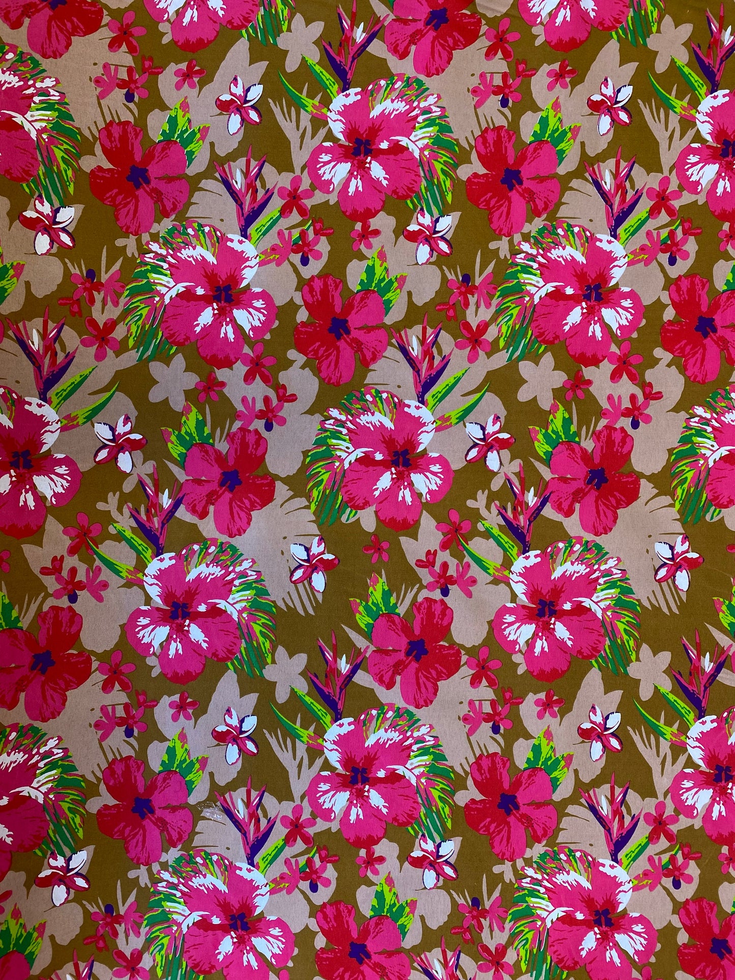 Polynesian Elegance: 36" Polyester Fabric with Poly Cotton Feel– Hawaiian and Floral Fusion- Made In Thailand - Low Price - Roll Wholesale | Gtex Fabrics
