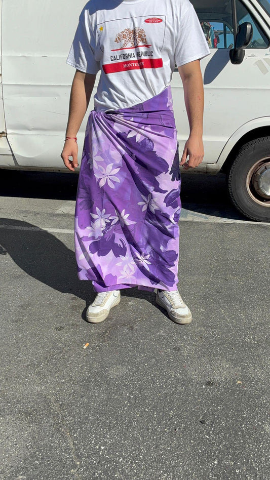 Tropical Purple Ei Lava Lava Sarong – Soft Poly Cotton | Handmade in USA | Unisex Wrap 70"x44" | Island Pareo for Any OccasionPolynesian Elegance: 36" Polyester Fabric with Poly Cotton Feel– Hawaiian and Floral Fusion  | Gtex Fabrics