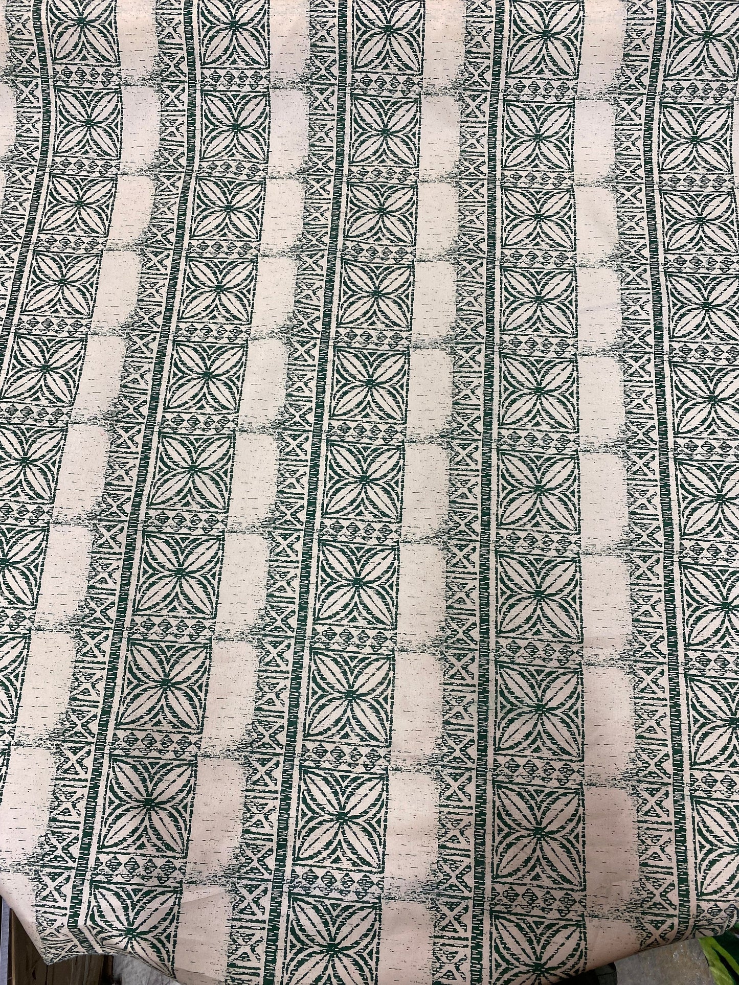 Polynesian Fabric, Tapa Block Print Design, Island Fabric - Sold by the Yard - Polyester Fabric 45" - Vintage Colors - POLY100