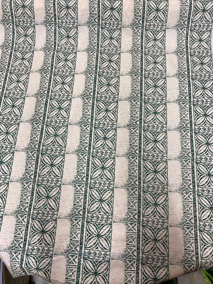 Polynesian Fabric, Tapa Block Print Design, Island Fabric - Sold by the Yard - Polyester Fabric 45" - Vintage Colors - POLY100