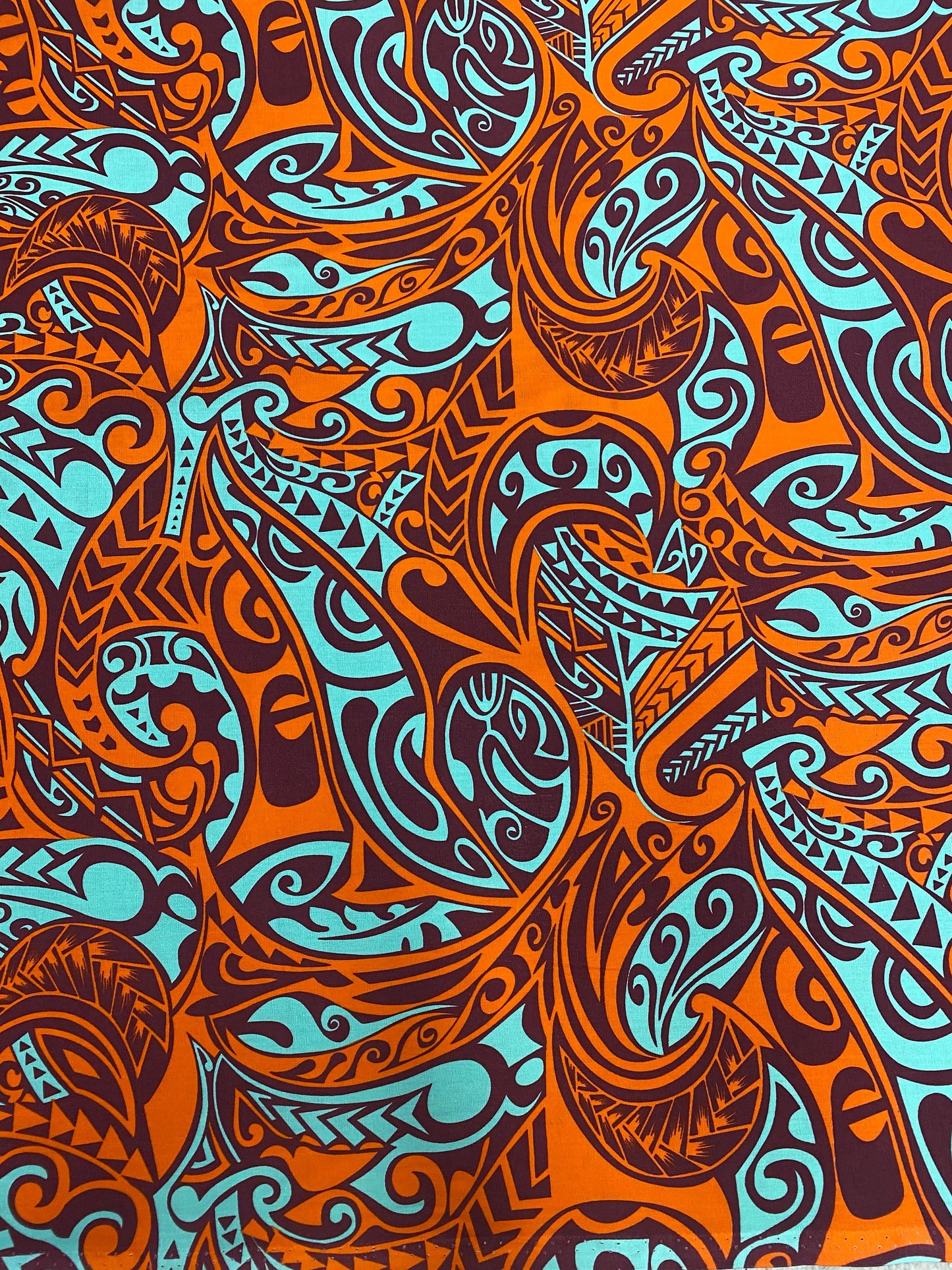 Polynesian Fabric - Fusion Tribal Tattoo, Samoan, Tongan, Island Fabric - Sold by the Yard - 100% Cotton Fabric 45" - New Design  | Gtex Fabrics