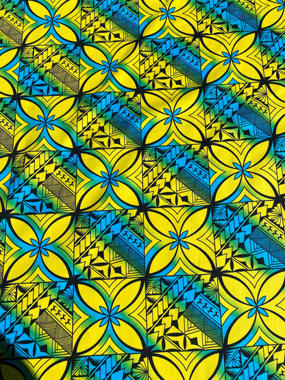 GTEX Collection - Polynesian Fabric -Tapa Fabric, Block Print, Floral Island Fabric - Sold by the Yard - 100% Cotton Fabric 45" - New Design  | Gtex Fabrics