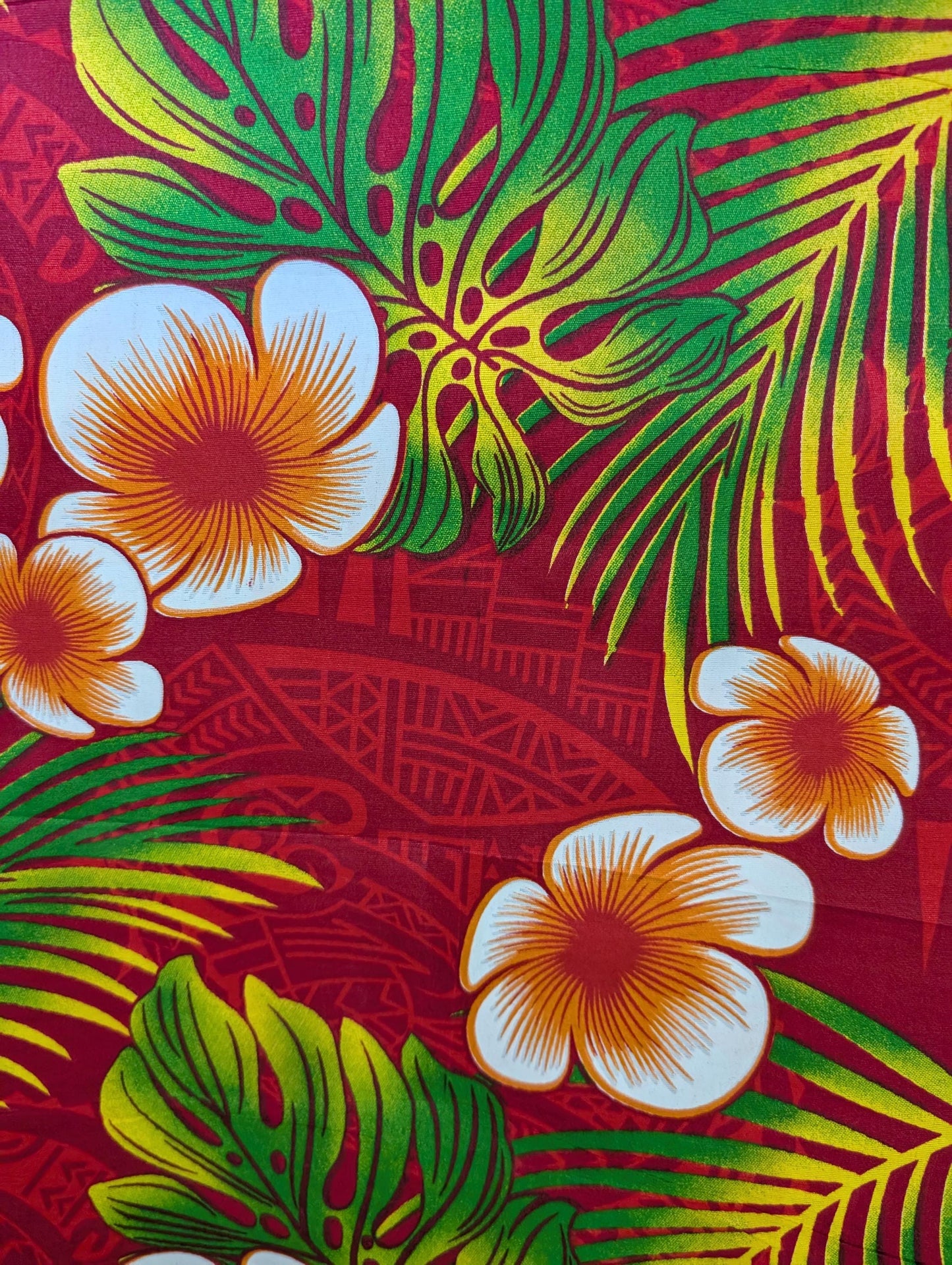 Premium Quality: Polynesian Elegance 36" Fabric – Tropical Floral Poly Cotton Blend – Vibrant Colors, Made in Thailand  | Gtex Fabrics