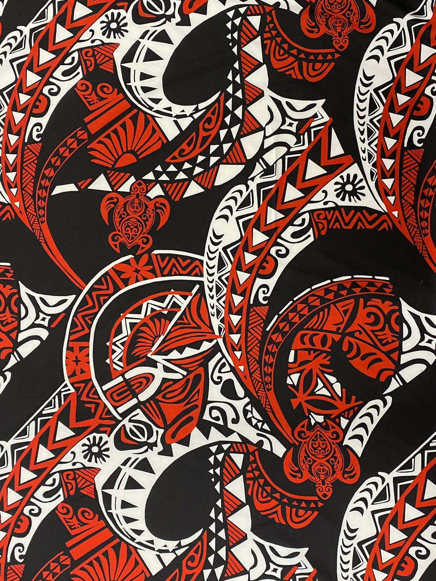 New Tropical Tribal Turtle Design Polynesian Fabric - Peach Skin Fabric- by the Yard 58" Wide - New Design - Hawaiian Fabric  | Gtex Fabrics