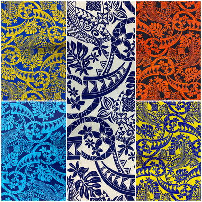 GTEX Collection - Polynesian Fabric -Monstera Leaf, Tribal Elements, Island Fabric - Sold by the Yard - 100% Cotton Fabric 45" - New Design | Gtex Fabrics