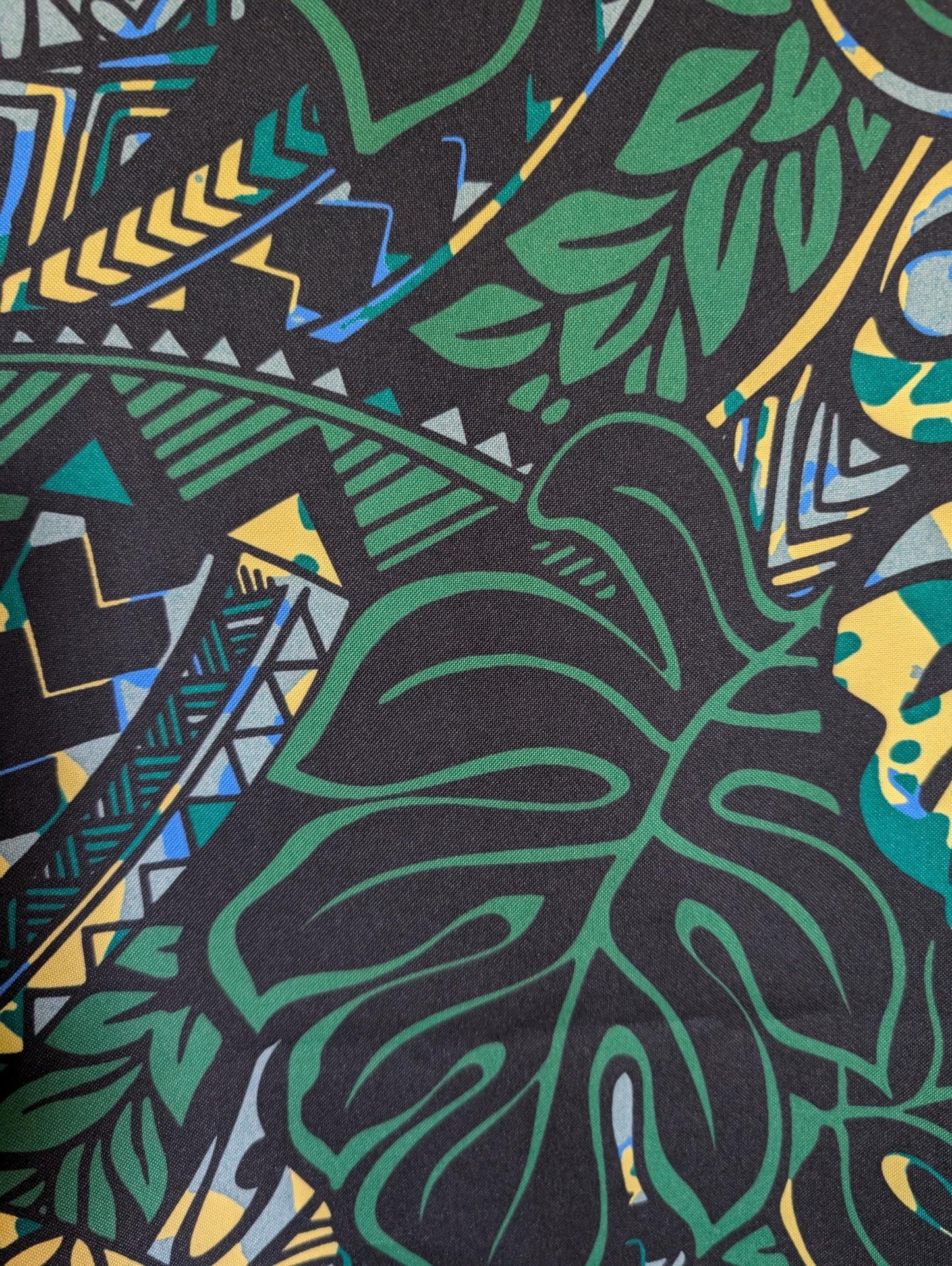 Premium 58” Wide Mini Matt Fabric – Polynesian Monstera Print – Tropical Island Design – Tonga, Samoa – Limited Edition | Gtex Fabrics