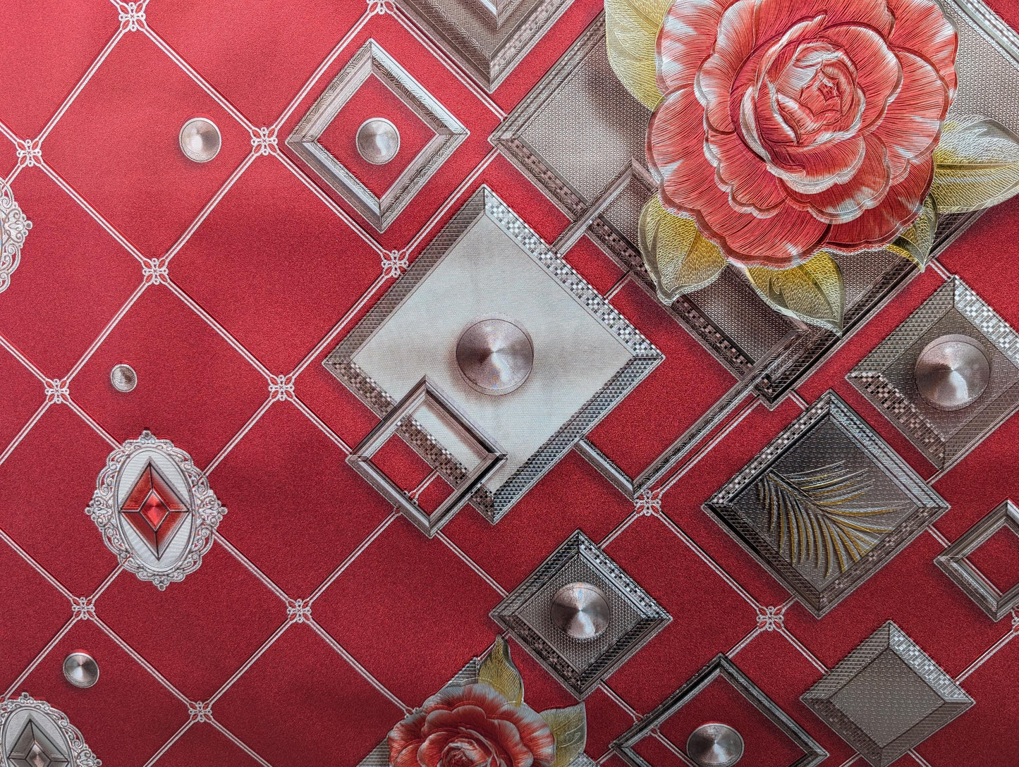 Premium Quality 54" Vinyl Table Cover Fabric, Lined, Flower Prints - By The Yard (No Felt Back) | Gtex Fabrics
