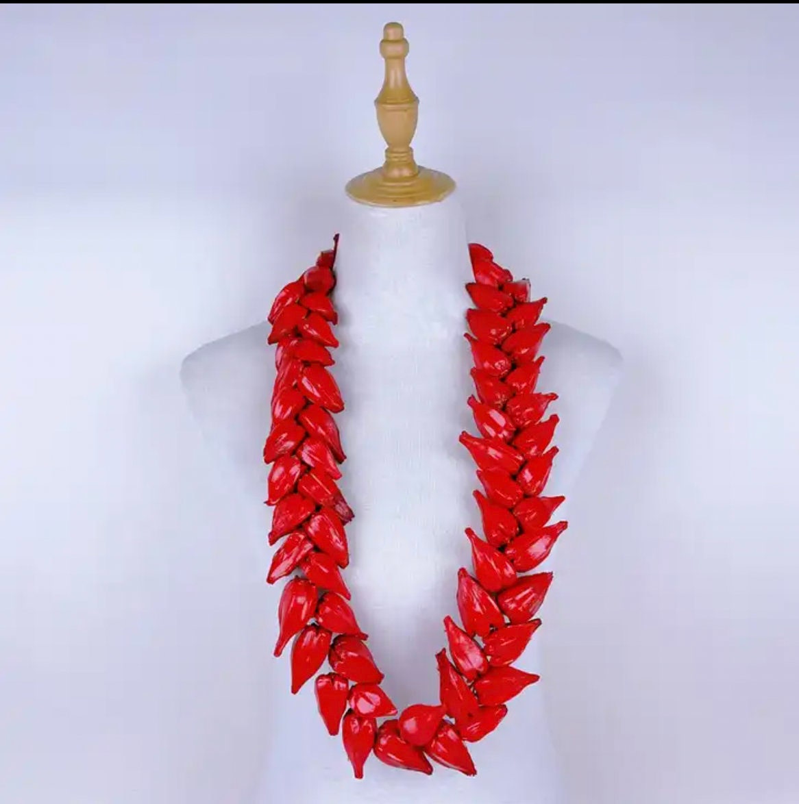 Polynesian, Samoan, Tongan Men's Traditional - Ula Fala Necklace - Natural Seed Jewelry Neckpiece Design - 40" Length - Handmade | Gtex Fabrics