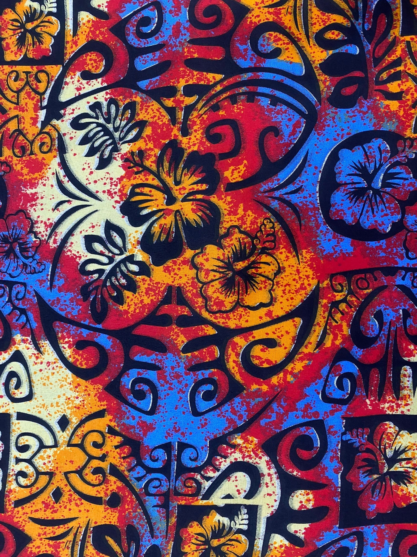 NEW! Polynesian Elegance: 36" Polyester Fabric with Poly Cotton Feel– Tribal and Floral Fusion- Made In Thailand - Low Price - Wholesale " | Gtex Fabrics