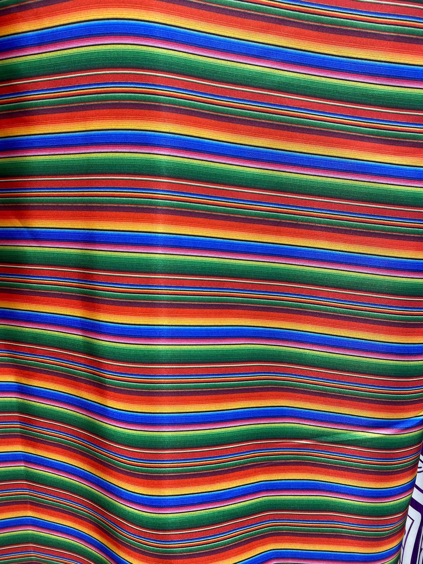 New Sarape Mexican Stripes Charmeuse Satin Fabric - 60" Polyester - By the Yard for Tablecloths, Drapery, and Apparel   | Gtex Fabrics