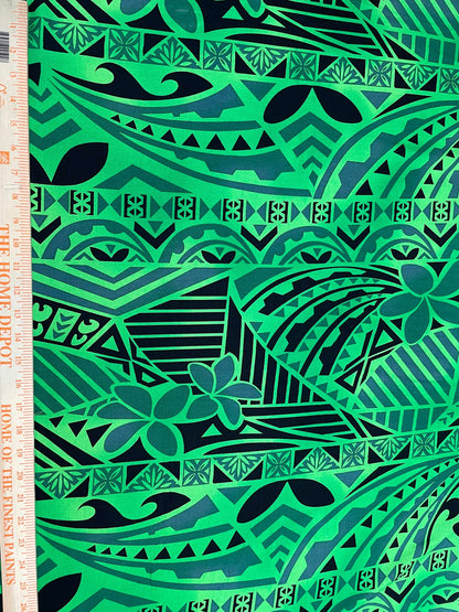 Polynesian Tapa Fabric - Tribal Hawaiian Cute and Unique Fabric Design - Sold by the Yard - Luxury Rayon Quality 45" | Gtex Fabrics