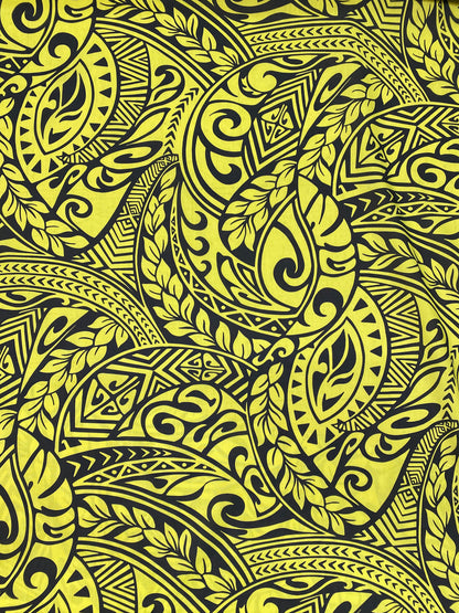 GTEX Collection - Polynesian Fabric - Tribal Tattoo Fabric - Sold by the Yard - Poly Cotton Poplin 58" Wide - Soft & Breathable Fabric   | Gtex Fabrics