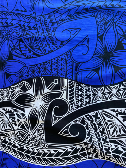 GTEX Collection - Polynesian Fabric -Tribal Tattoo and Floral Design, Island Fabric - Sold by the Yard - 100% Cotton Fabric 45" - New Design  | Gtex Fabrics