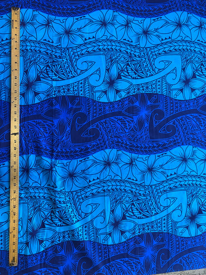 GTEX Collection - Polynesian Fabric -Tribal Tattoo and Floral Design, Island Fabric - Sold by the Yard - 100% Cotton Fabric 45" - New Design  | Gtex Fabrics