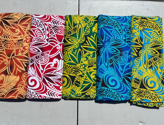 Deluxe Edition- Polynesian Elegance: 36" Polyester Fabric with Poly Cotton Feel – Tribal & Tatoo - Wholesale Price " | Gtex Fabrics