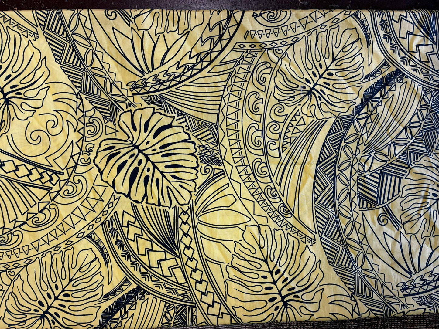 Tropical Yellow Ei Lava Lava Sarong – Soft Poly Cotton | Handmade in USA | Unisex Wrap 70"x44" | Island Pareo for Any Occasion  | Gtex Fabrics