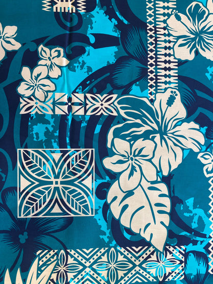 GTEX Collection - Polynesian Fabric -Tribal Tapa Print Floral Design, Island Fabric - Sold by the Yard - 100% Cotton Fabric 45" - New Design | Gtex Fabrics