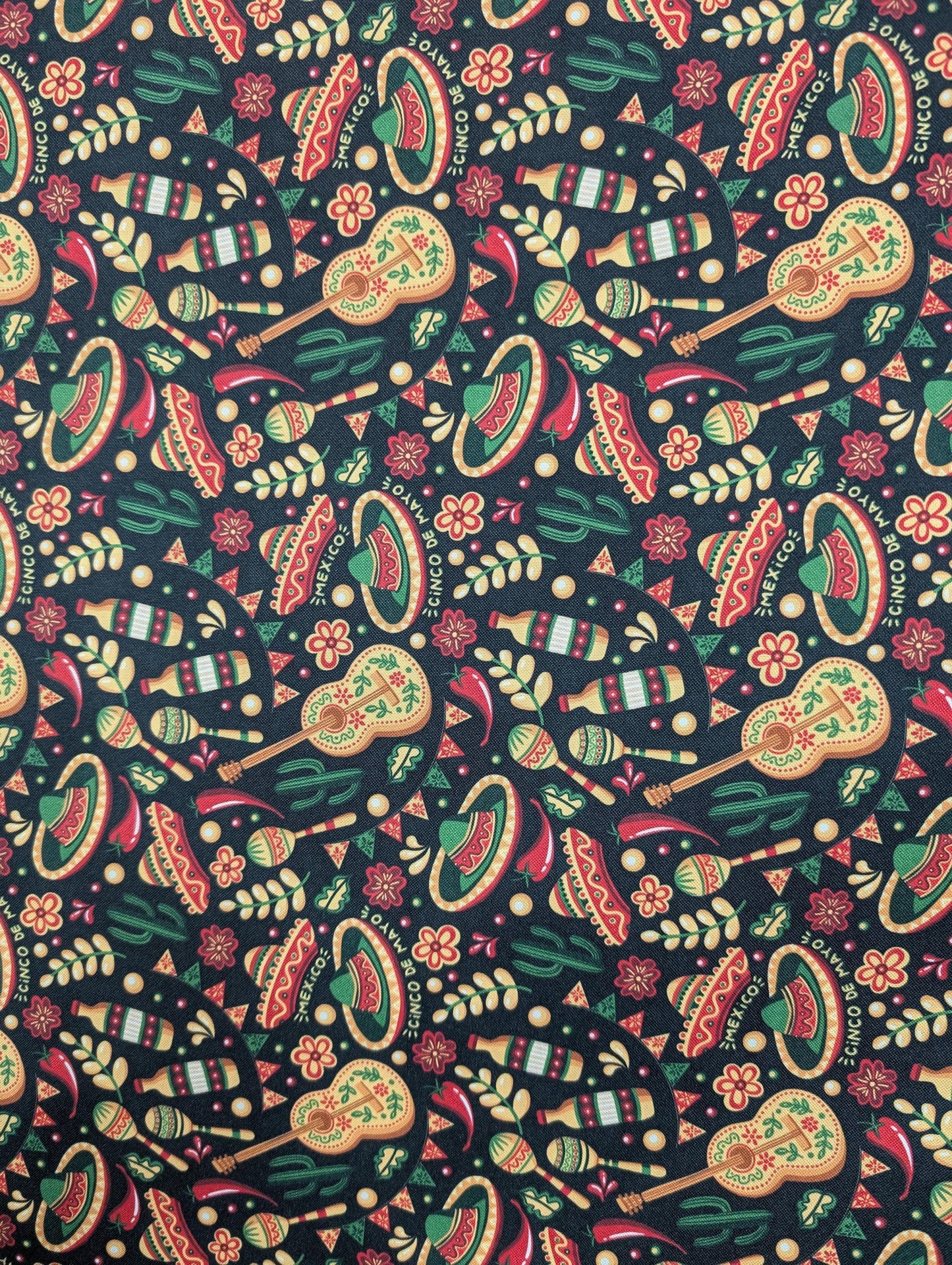 High-Quality Mexican Mini Matt Fabric – Loteria, Tattoo, Avocado, Sombrero, Cinco De Mayo, San Muerte – Hispanic Material by the Yard | Gtex Fabrics
