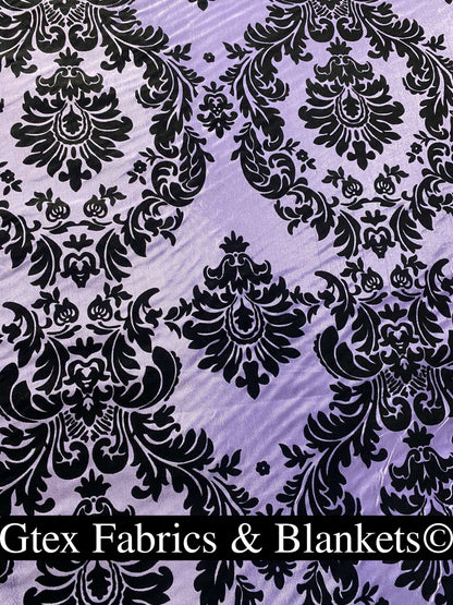 Royal Victorian Gothic Damask Taffeta Flocked Fabric for Dresses, Home Decor, Apparel, Curtains, ETC by the Yard (58") Soft Textured Damask | Gtex Fabrics