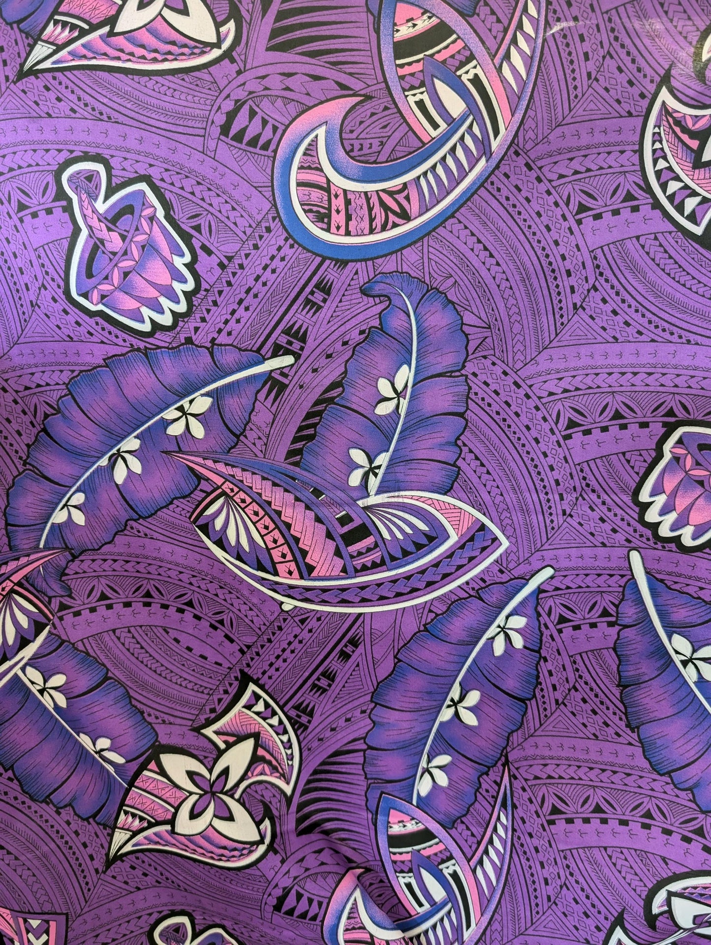 Premium Quality: Polynesian Elegance 36" Fabric – Tribal Tattoo Design, Poly Cotton Feel, Vibrant Colors, Made in Thailand | Gtex Fabrics
