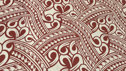 Island Fabric - Polynesian Tribal Fabric – 100% Polyester MiniMatt – Made in New Zealand 60” Wide (Beige and Brown)  | Gtex Fabrics