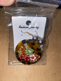 Polynesian Island Tropical Earring Set - Resin Embossed with Pearl - Design 101 | Gtex Fabrics