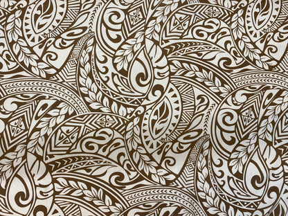 GTEX Collection - Polynesian Fabric - Tribal Tattoo Fabric - Sold by the Yard - Poly Cotton Poplin 58" Wide - Soft & Breathable Fabric   | Gtex Fabrics