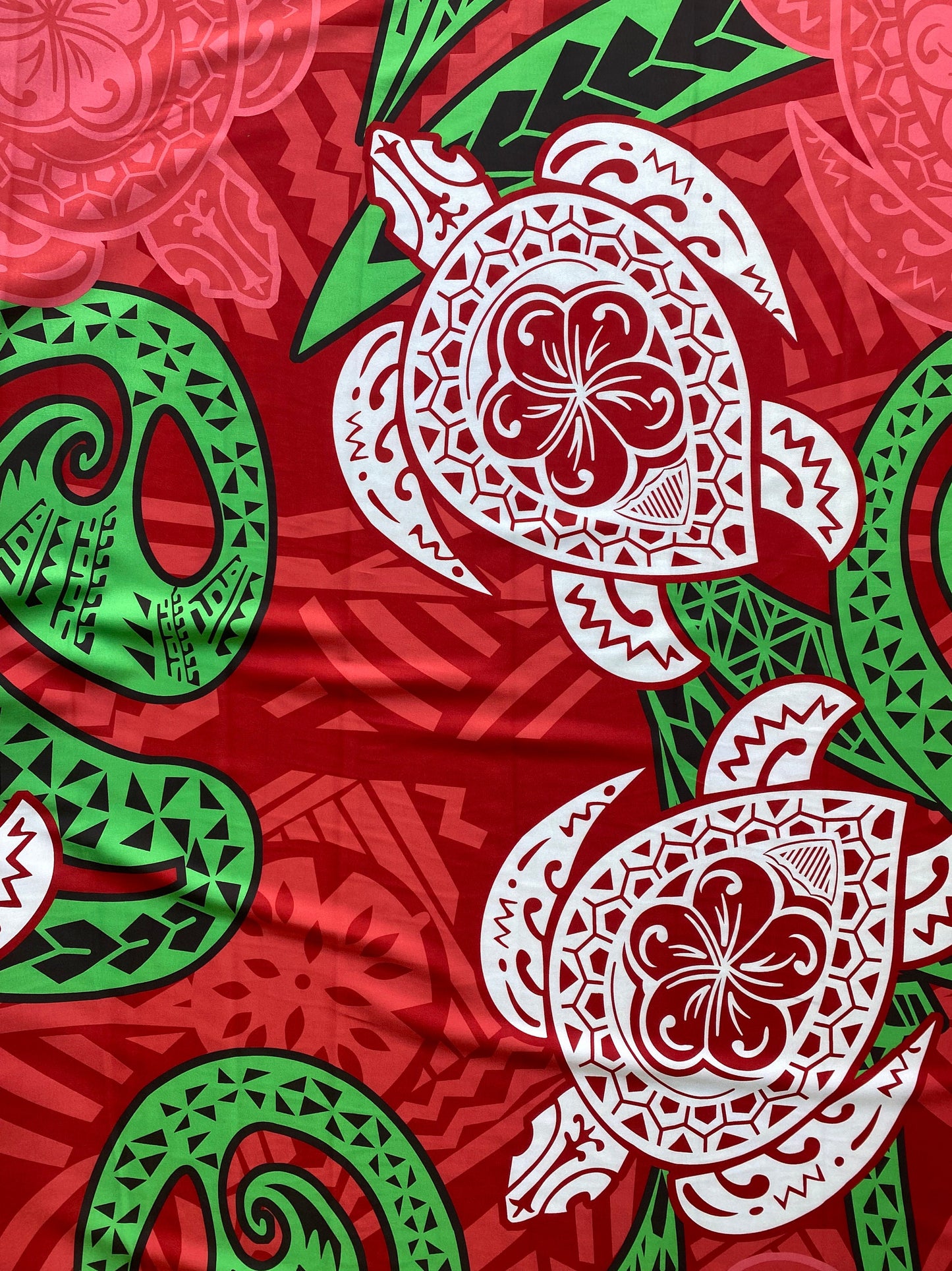 New Tropical Turtle Large Design Polynesian Fabric - Peach Skin Fabric- by the Yard 58" Wide - New Design - Island Fabric 107 | Gtex Fabrics