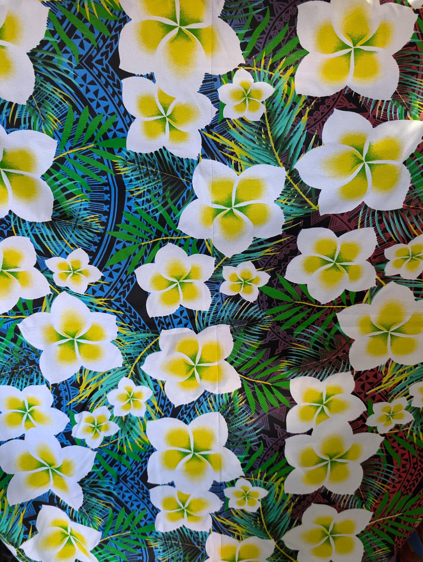 Polynesian Elegance 36" Polyester Fabric – Tropical Floral Fusion, Poly Cotton Feel – Roll/Bolt – Made in Thailand  | Gtex Fabrics