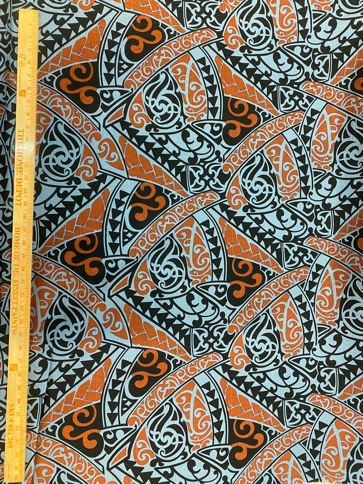 Polynesian Fabric -Tapa Fabric, New Design, Tribal, Samoan, Fiji, Island Fabric - Sold by the Yard -100% Cotton Lt Bark Cloth -Doby Cotton | Gtex Fabrics