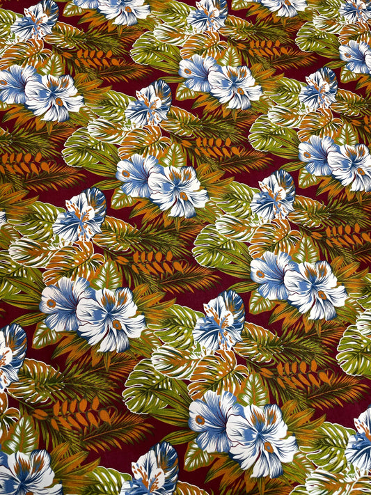 Polynesian Tapa Fabric - Tribal Hawaiian Cute and Unique Fabric Design - Sold by the Yard - Luxury Rayon Quality 45" | Gtex Fabrics