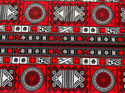 New Fijian Tapa Block Print Fabric - Polynesian Design - Peach Skin Fabric- by the Yard 58" Wide - Fiji Material |Solid Medium Satin Fabric, Charmeuse, Costume, Lining, Décor, Apparel & Fashion Fabric | Gtex Fabrics