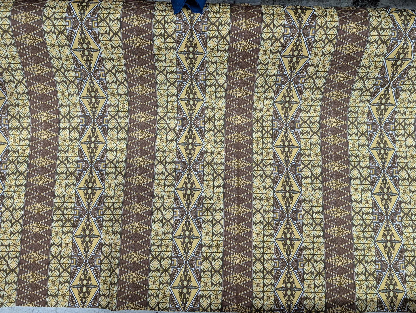 Polynesian Fabric -Tongan Tapa Fabric, Block Print, Tribal Tattoo, Island Fabric - Sold by the Yard - Poly Cotton Fabric 45" - New Design  | Gtex Fabrics