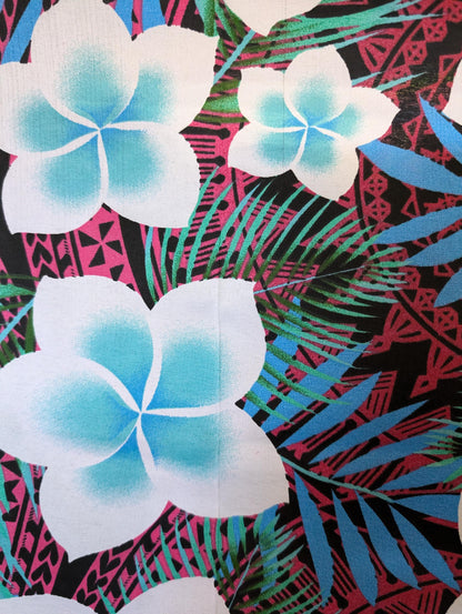 Polynesian Elegance 36" Polyester Fabric – Tropical Floral Fusion, Poly Cotton Feel – Roll/Bolt – Made in Thailand  | Gtex Fabrics