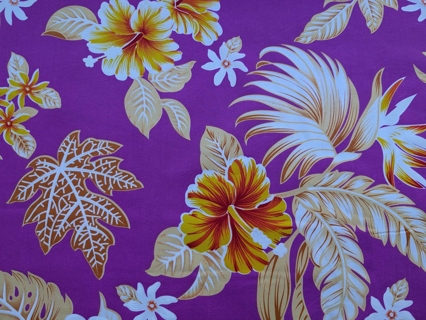 Roll, Bolt - Polynesian Elegance: 36" Polyester Fabric with Poly Cotton Feel– Tropical and Floral Fusion - Vibrant Colors - Wholesale Price  | Gtex Fabrics