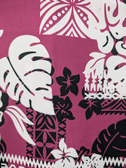 High-Quality 58” Wide Mini Matt Fabric – Polynesian Island Print, Monstera Tropical Plant – Vibrant Colors – Tonga, Samoa - Sold By The Yard | Gtex Fabrics