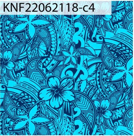 GTEX Collection KNF-18 - Polynesian Fabric -Digital Tribal Tattoo, Island Fabric - Sold by the Yard - FDY Peachskin Fabric 58" - New Design  | Gtex Fabrics