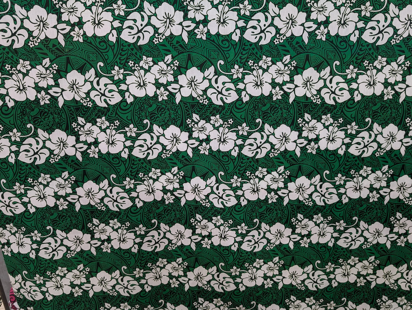 Polynesian Fabric -Tropical Hawaiian Fabric, Tribal Floral Tattoo, Island Fabric - Sold by the Yard - Poly Cotton Fabric 45" - New Design | Gtex Fabrics