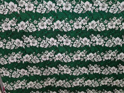 Polynesian Fabric -Tropical Hawaiian Fabric, Tribal Floral Tattoo, Island Fabric - Sold by the Yard - Poly Cotton Fabric 45" - New Design | Gtex Fabrics