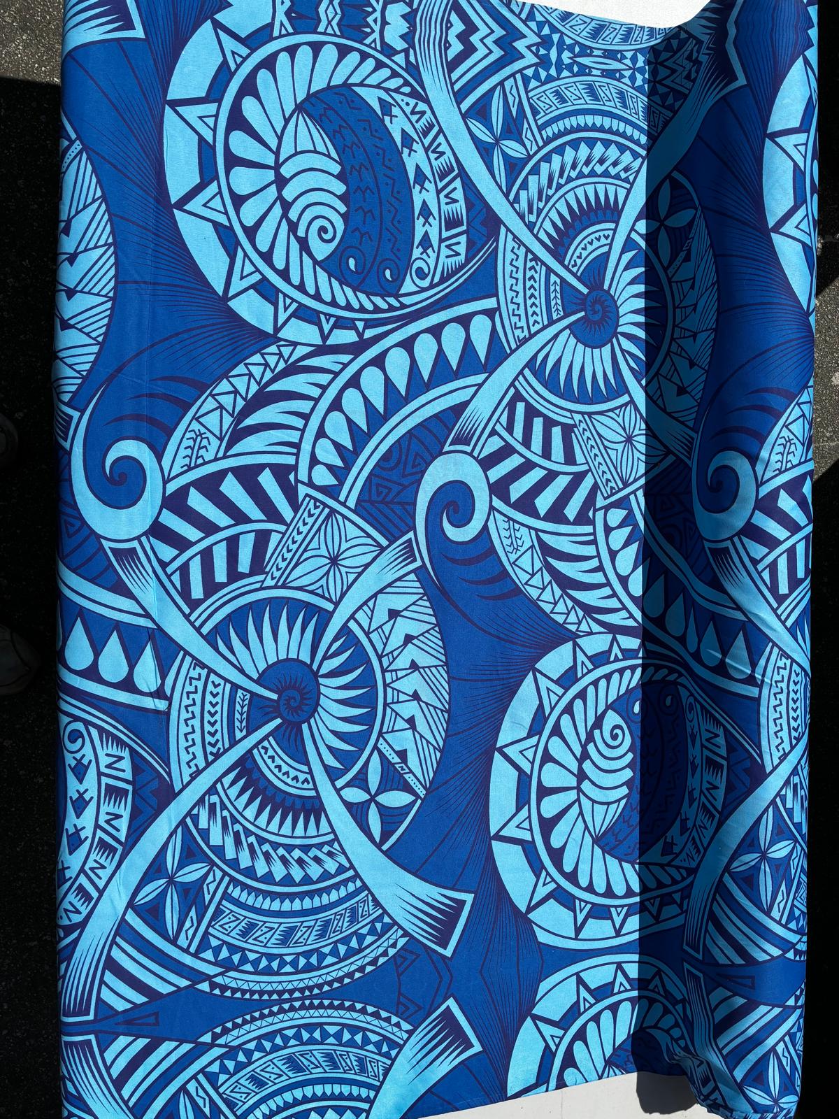 Polynesian Tribal Fabric – 45” Wide | Lightweight Soft Poly Cotton Feel | Sold by Yard or Roll | Made in Thailand | Island Design | Wholesale | Gtex Fabrics