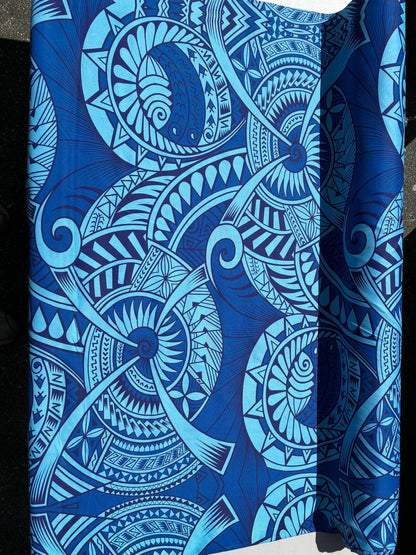 Polynesian Tribal Fabric – 45” Wide | Lightweight Soft Poly Cotton Feel | Sold by Yard or Roll | Made in Thailand | Island Design | Wholesale | Gtex Fabrics