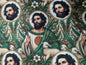 High Quality 58" Wide Religious Mini Matt Fabric, Saint Jude Fabric, Catholic Fabric Material, Hispanic Religious Fabric by The Yard " | Gtex Fabrics