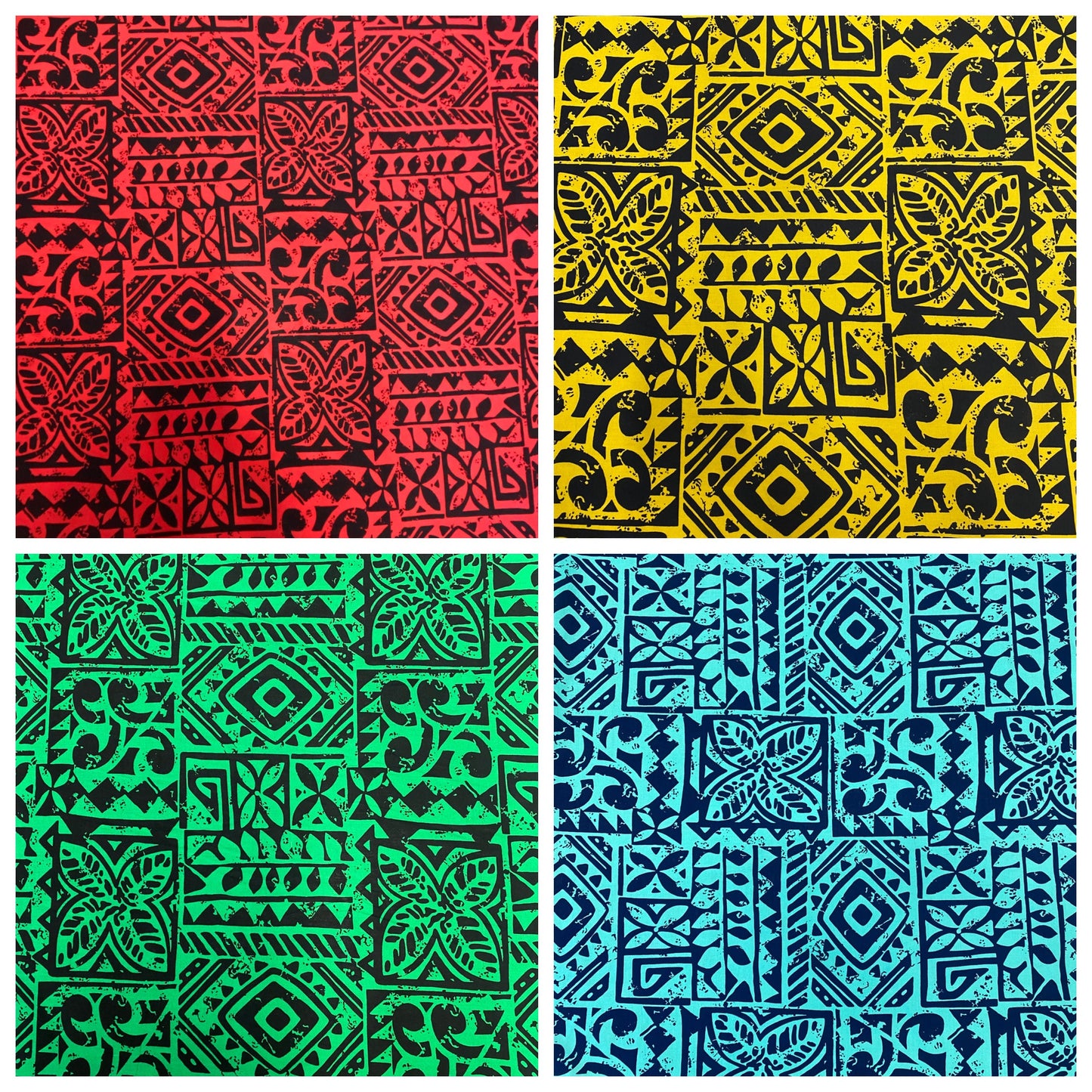 Polynesian Fabric -Tapa Fabric, Block Print, Tribal Tattoo, Samoan, Island Fabric - Sold by the Yard - 100% Cotton Fabric 45" - New Design  | Gtex Fabrics