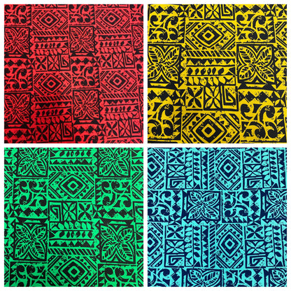 Polynesian Fabric -Tapa Fabric, Block Print, Tribal Tattoo, Samoan, Island Fabric - Sold by the Yard - 100% Cotton Fabric 45" - New Design  | Gtex Fabrics