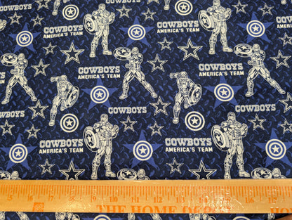 Official NFL Dallas Cowboys Captain America Cotton Craft Fabric 100% Cotton Fabric HD 45"  Football Teams | Gtex Fabrics