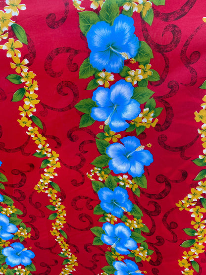 Hawaiian Print Luau Floral Hibiscus Fabric 45" Sold By The Yard  | Gtex Fabrics