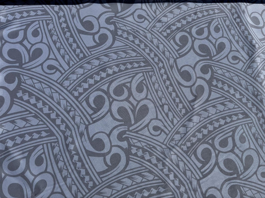 Island Fabric - Polynesian Tribal Fabric – 100% Polyester MiniMatt – Made in New Zealand 60” Wide (White)  | Gtex Fabrics