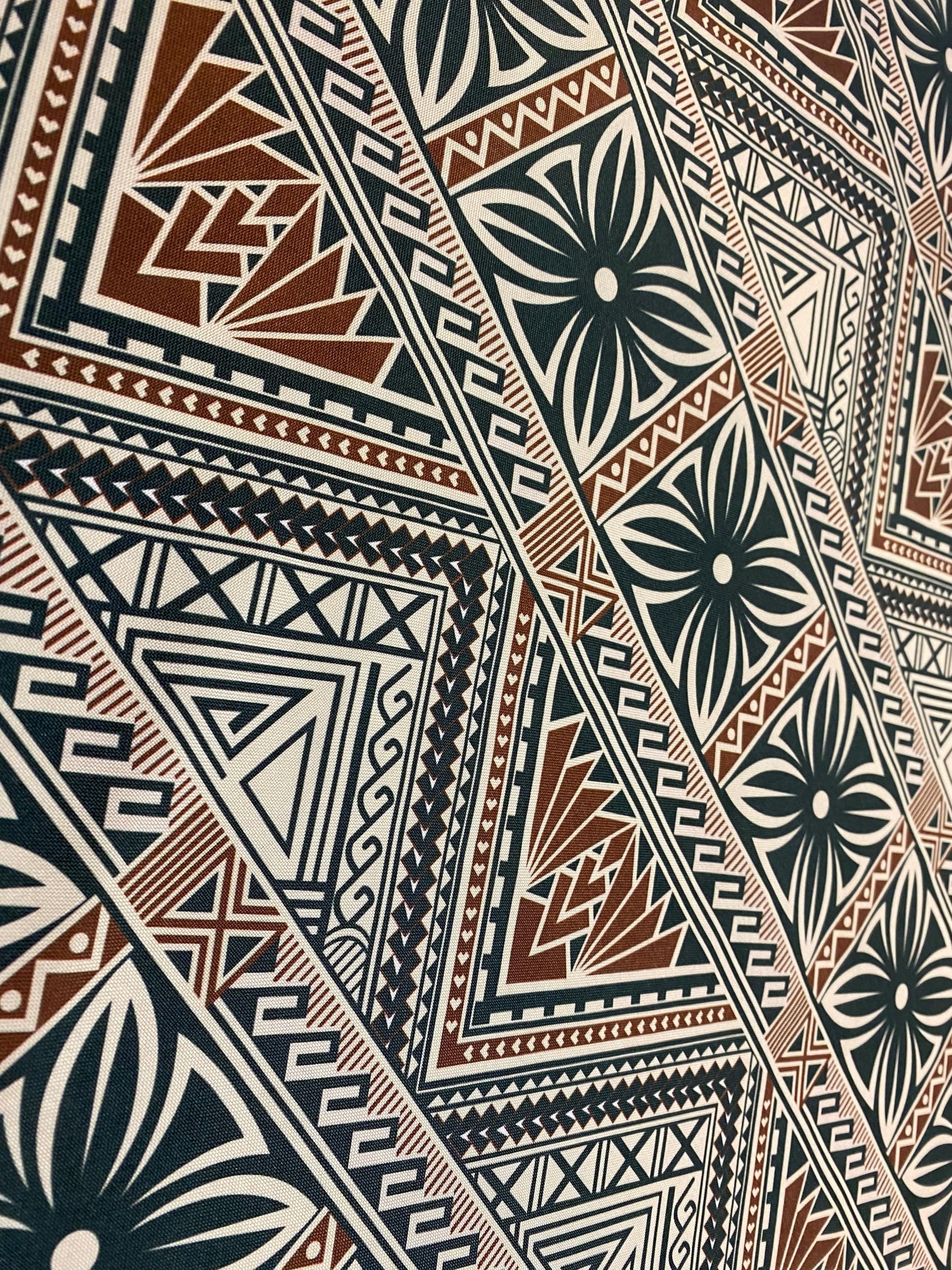New Zealand Print - Tapa Tribal Block Print Fabric - Polynesian Fabric by the Yard 58" Mini Matt Fabric   | Gtex Fabrics