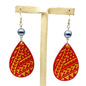 Polynesian Island Tribal Earring Set - Resin Embossed with Pearl - Design 103 | Gtex Fabrics